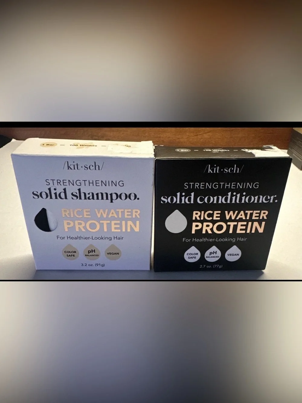 Kit-sch Strengthening Solid Shampoo & Conditioner Bars Rice Water Protein Lot